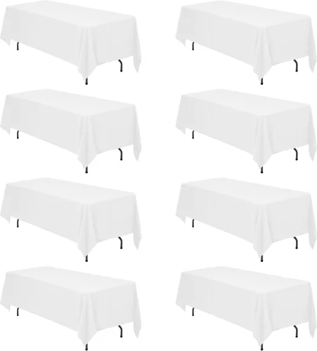 Miniatura 160 de BRILLMAX 6 Pack de Manteles Azul Marino para Mesas Rectangulares de 8 Pies 90 x 156 Pulgadas - 8 pies Mantel Rectangular a Granel de Lino