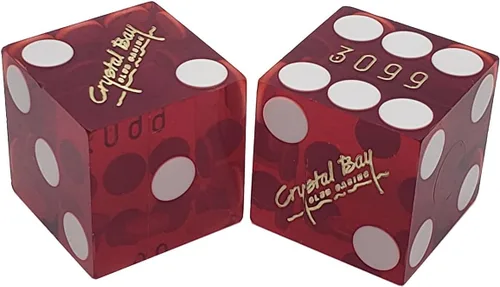 Miniatura 8 de Cyber-Deals Amplia selección de dados de 0.748 in pares de dados auténticos Nevada Casino TablePlayed dados Harveys Lake Tahoe púrpura pulido