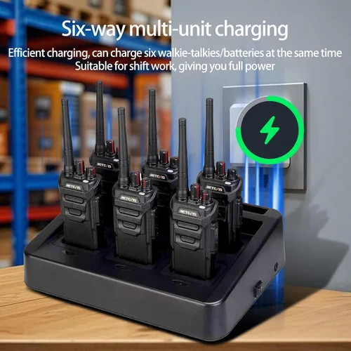 Miniatura 5 de Retevis RT48 Walkie Talkies impermeables con auricular, radio profesional y empresarial de 2 vías, radio bidireccional resistente, cargador de seis