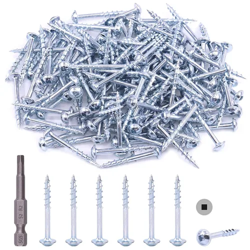 Miniatura 11 de Hilitchi Tornillos de acero de aleación #8 para agujeros de bolsillo de zinc resistentes a la intemperie, tornillos cuadrados con unidad cuadrada