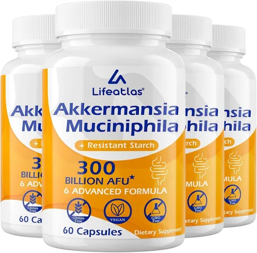 Miniatura 8 de Lifeatlas Akkermansia Suplemento probiótico Akkermansia con 300 mil millones de probióticos AFU Akkermansia, probióticos Akkermansia 6 en 1