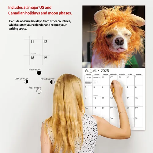 Miniatura 6 de Calendario de pared 2026, Calendario divertido 2026, noviembre de 2025 - diciembre de 2026, calendario de pared con memes divertidos de animales, 12