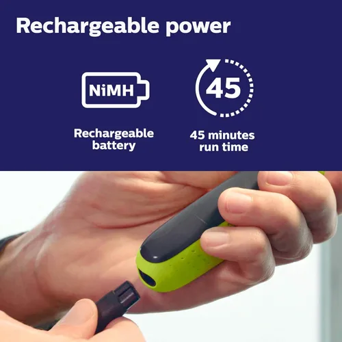 Miniatura 7 de Philips Recortadora y afeitadora eléctrica híbrida OneBlade QP2520