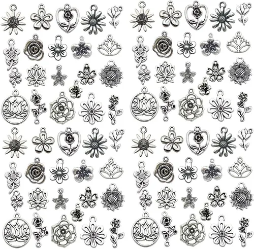 Miniatura 5 de WOCRAFT 120 piezas de dijes de gato de plata envejecida para fabricación de joyas, dijes de gato de aleación para manualidades DIY (SN015)