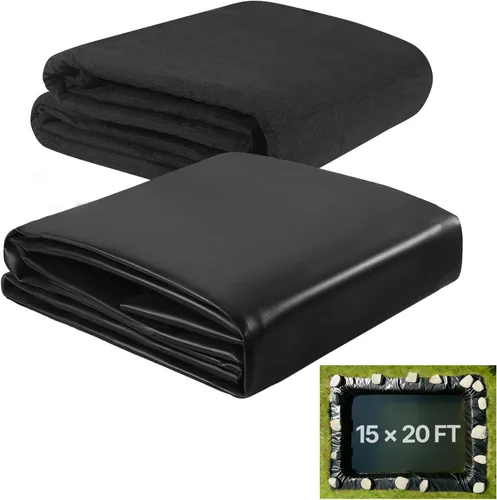 Miniatura 13 de VEVOR Revestimiento de estanque de 10 x 15 pies, grosor de 45 mil, material EPDM flexible y duradero, capa inferior de fácil corte para peces o koi
