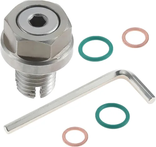 Miniatura 9 de Tapón magnético de drenaje de aceite de acero inoxidable M12 x 1.5, bandeja del motor con arandela de cobre e imán de neodimio, compatible