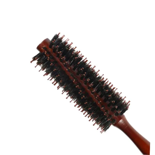 Miniatura 4 de FRCOLOR Cepillo de pelo redondo peine para las mujeres de sarga mango de madera de secado de pelo peinado herramienta de rizado color al azar