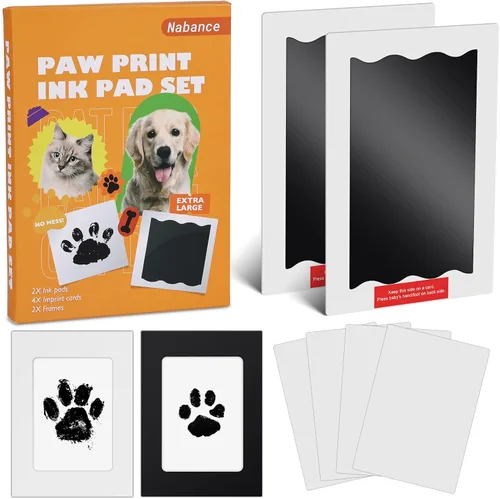 Miniatura 9 de Nabance Kit de impresión de huellas sin tinta para perros, gatos y bebés, 4 almohadillas de tinta Clean Touch y 8 tarjetas de impresión, kit