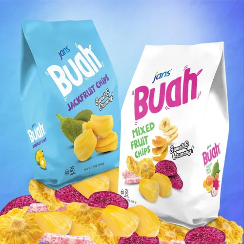 Miniatura 5 de Jans Buah Chips de Jaca Deshidratada 7.05 oz (Paquete de 6) Chips de Fruta de Jaca – Bocadillo de Fruta Real – Sin Gluten, Dulce y Crujiente