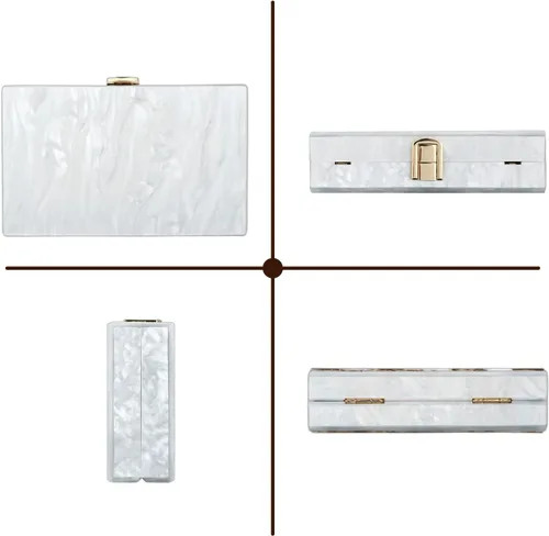 Miniatura 3 de Simcat Bolso de mano de acrílico para mujer, bolso de noche marmoleado elegante, bolso cruzado para dama banquete de boda y uso diario