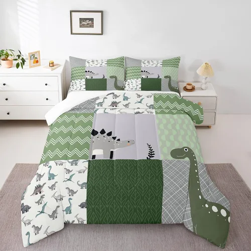 Miniatura 32 de Homewish Lindo juego de edredón de perros, juego de ropa de cama verde para niños, niñas y mujeres, edredón de verano para adultos, juego de edredón