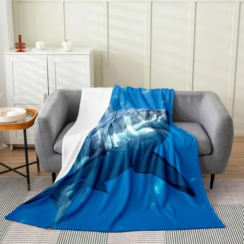 Miniatura 39 de Erosebridal Hammerhead Shark Flannel Blanket 40x50 Marine Life Fuzzy Plush Throw for Sofa Couch Hammerhead Shark Lover Gifts Ocean Sealife Fleece