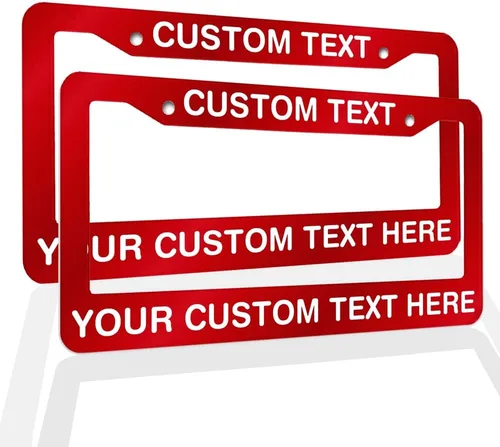 Miniatura 17 de Marcos de Matrícula con Cualquier Texto - Marco de Placa con Tu Mensaje Personalizado, Marco de Matrícula Personalizado con Nombre, Monograma, Logo