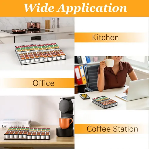 Miniatura 7 de Cajón para cápsulas de café, soporte expandible para tazas K compatible con Keurig K-Cup, organizador de cajones de taza K con capacidad para 30-60