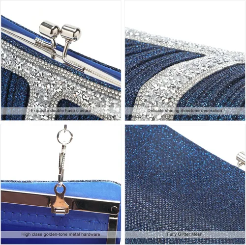 Miniatura 5 de YOJOY Rhinestone Clutch Purses for Women Purses and Handbags Formal Wedding Party Prom Purse Money Bags