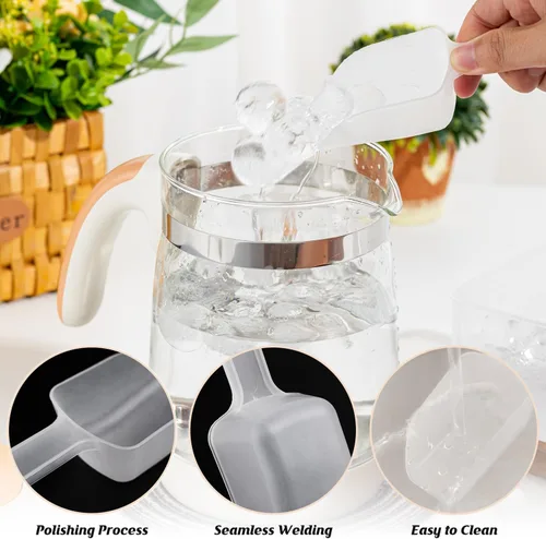 Miniatura 6 de 18 cucharas de plástico transparente para congelador, cucharas de servir de acrílico duraderas para recipientes de cocina, bufé de dulces, café