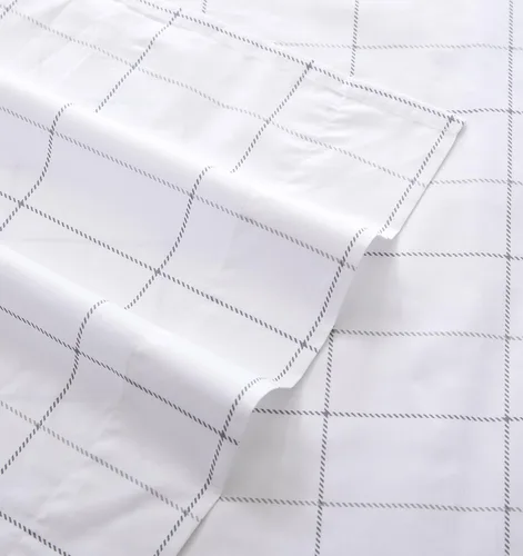 Miniatura 5 de Eddie Bauer - Sábanas tamaño King, juego de ropa de cama de percal de algodón, decoración del hogar crujiente y fresca (cuadros del norte gris, King)