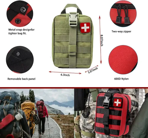 Miniatura 3 de IFAK - Kit universal de primeros auxilios para trauma, bolsas Molle, kit de supervivencia de emergencia adecuado para el hogar, automóvil, viajes