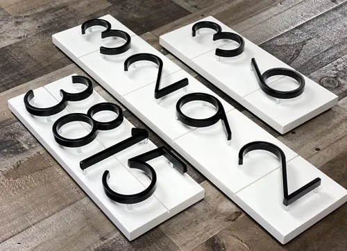 Miniatura 4 de Número flotante de 5 pulgadas para casa, acero inoxidable con revestimiento negro, diseño moderno de metal, para decorar buzón, puerta, jardín