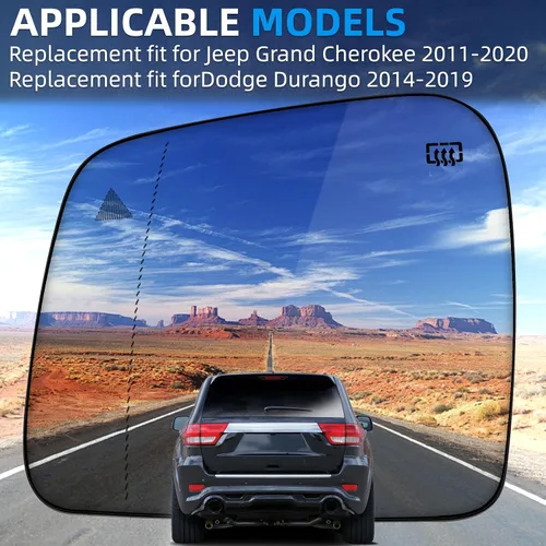 Miniatura 6 de Espejo lateral del conductor de repuesto para Jeep Grand Cherokee 2011-2020, para Dodge Durango 2014-2019, espejo retrovisor lateral izquierdo