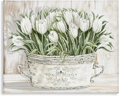 Miniatura 20 de Stupell Industries Lienzo decorativo para pared con diseño de pájaros y prado, diseño floral de Nan, 20 x 16 pulgadas