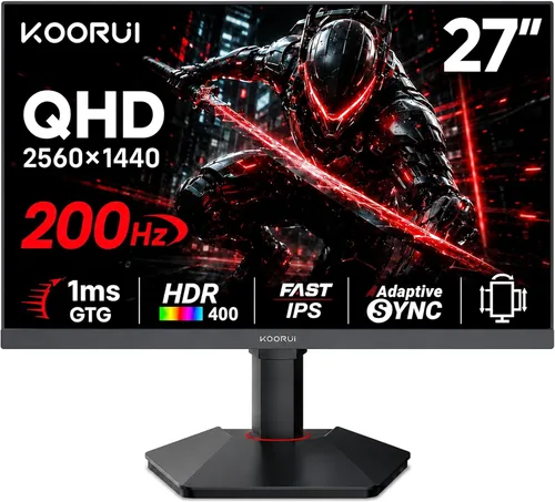 Miniatura 11 de KOORUI Monitor para juegos de 24.5 pulgadas, 1ms, monitor de 320Hz, HDR400, DCI-P3 95%, pantalla IPS, compatible con Adaptive Sync, altura vertical