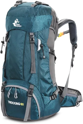 Bseash Mochila impermeable de 60 L para senderismo y campamento con cubierta para lluvia, mochila grande para deportes al aire libre, mochila de