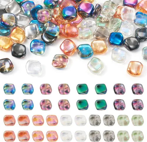 Miniatura 13 de Craftdady 10 hebras de cuentas de cristal galvanizado facetado de 0.157 pulgadas (0.157 in) chapadas en perlas brillantes pequeñas cuentas