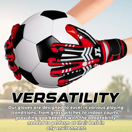 Miniatura 4 de Guantes de portero de fútbol profesional para adultos jóvenes, guantes de portero con protección extraíble para los dedos, transpirables, agarre