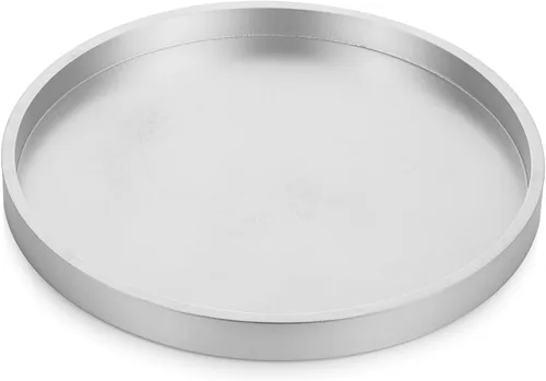 Miniatura 11 de Hanobe Bandeja Decorativa para Mesa de Café: Bandeja Redonda de Madera Lavada en Blanco, Bandejas Rústicas de Madera Circulares, Centro de Mesa