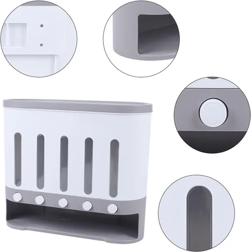 Miniatura 4 de Dispensador de alimentos secos,Dispensador de frijoles de rejilla montado en la pared 5,Dispensador de arroz 19.8 libras Almacenamiento de cocina