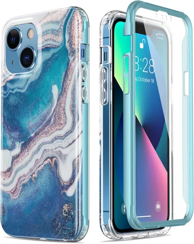 Miniatura 17 de Esdot Funda protectora para iPhone 13 Mini con protector de pantalla integrado, protección de grado militar con diseños de moda para mujeres