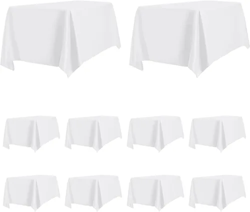 Miniatura 21 de PureFit - Juego de 6 manteles rectangulares negros de 60 x 102 pulgadas para mesas de 6 pies, manteles de lino resistentes a manchas y arrugas
