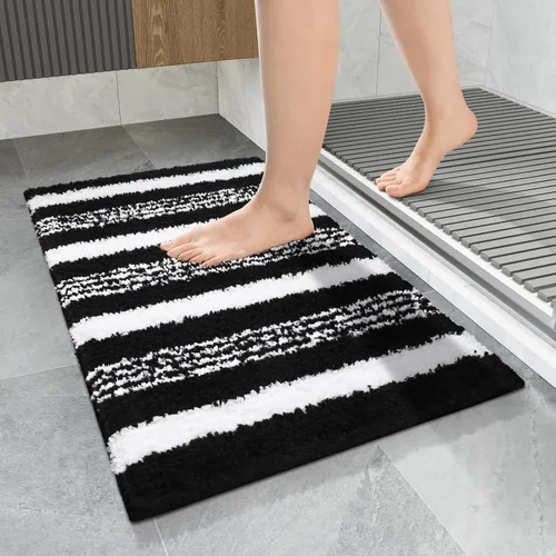 Miniatura 14 de LOCHAS Alfombras largas de baño, alfombra de baño grande de 24 x 70 pulgadas, antideslizante, absorbente, lavable, alfombra de baño de microfibra