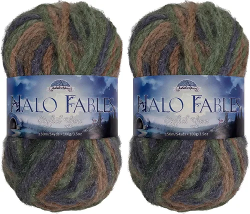 Miniatura 58 de JubileeYarn Halo Fables Yarn - 100g/Skein Bulky Polyester - North Wind Sun - 2 Skeins