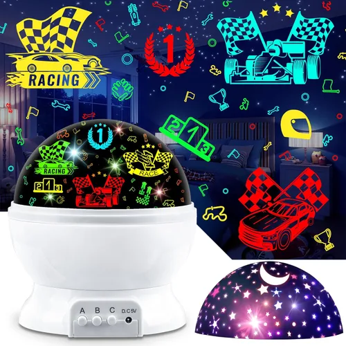 Miniatura 12 de MOKOQI Proyector de luz nocturna de dinosaurio para niños, juguetes para habitación de niños, rotación de 360 grados con luz de proyección