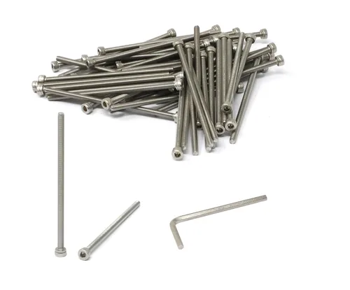 Miniatura 138 de iexcell 25 piezas M4 x 60/65/70/75/3.150 in paso de rosca 0.028 in acero inoxidable 304 cabeza hexagonal Tornillos Tornillos surtido Kit