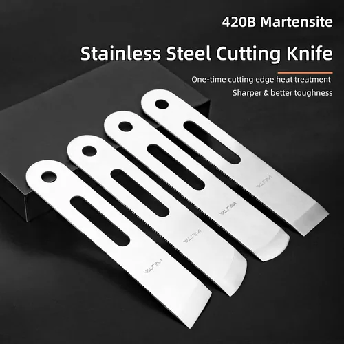 Miniatura 2 de WUTA Cuchillo de skiving cuchillo de adelgazamiento de cuero 420B martensítico acero inoxidable artesanía esquiadores diseño profesional DIY Hoja