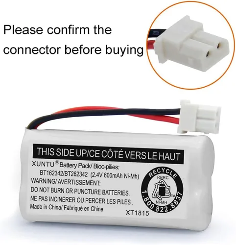 Miniatura 6 de XUNTU BT162342/BT262342 2.4V 600mAh Ni-MH batería inalámbrica para teléfono BT166342/BT266342 BT183342/BT283342 compatible con EL52351 TL90070