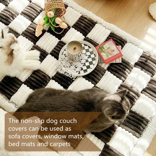 Miniatura 6 de VISTABLUE Fundas mullidas para sofá, para mascotas, protector de sofá para perros, funda protectora de algodón elegante para sofá, alfombra