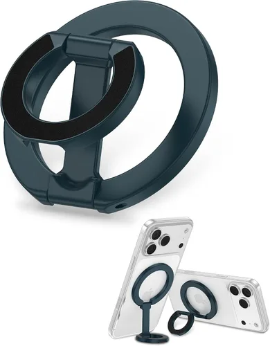 Miniatura 10 de Soporte de agarre para teléfono MagSafe de doble cara con anillo magnético ajustable para dedo y soporte lateral en bucle para iPhone 17/16 Pro