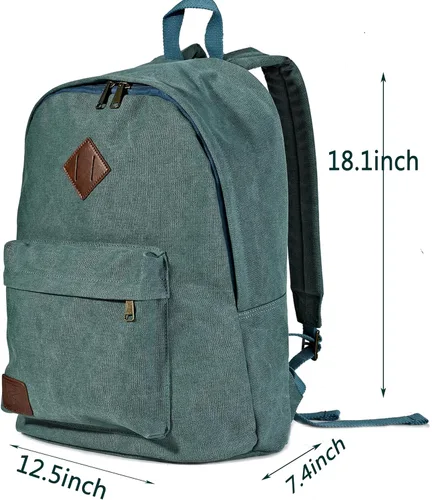 Miniatura 3 de Mochila de lona para laptop, mochila duradera, bolsa de viaje para hombre y mujer, Turquesa, Joven