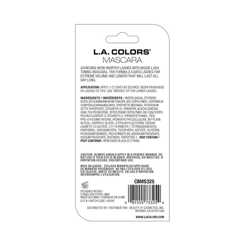 Miniatura 3 de L.A. COLORS Máscara de pestañas Biggie CBMS812, color negro