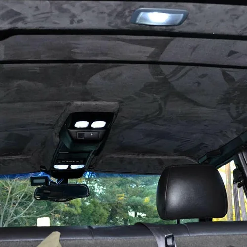 Miniatura 5 de MOTUKA Tela para Techo de Gamuza Negra de 118" L x 60" A con Material de Respaldo de Espuma - Tela para Techo de Micro-Gamuza Automotriz/Hogar