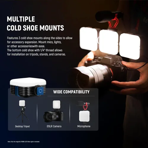 Miniatura 8 de NEEWER RGB62 Luz de video RGB magnética con control de APP mejorado, luz de cámara LED de color completo a 360° con 3 Cold Shoes CRI97+ 2500K-8500K