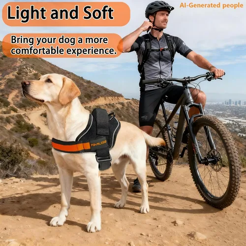 Miniatura 6 de FOVRLZSE Arnés para perro sin tirones (tamaño pequeño), arnés de malla reflectante para perros pequeños (5-15 libras), chaleco ajustable