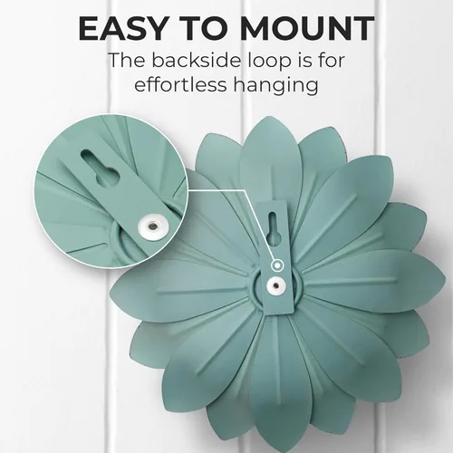 Miniatura 5 de Everydecor Decoración de pared colgante de suculentas, verde, pintado a mano, arte de flores de metal 3D para sala de estar, dormitorio, cocina
