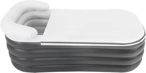 Bañera plegable portátil de pie, inflable unisex para ducha caliente y baño de hielo (50.84 x 32.28 x 22.44 pulgadas, gris)