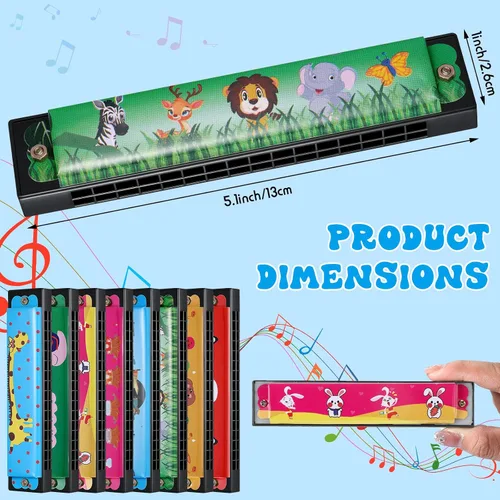 Miniatura 3 de 30 armónicas para niños, armónicas de 16 agujeros, instrumento musical, juguete de regalo, regalo de dibujos animados de doble fila, regalos