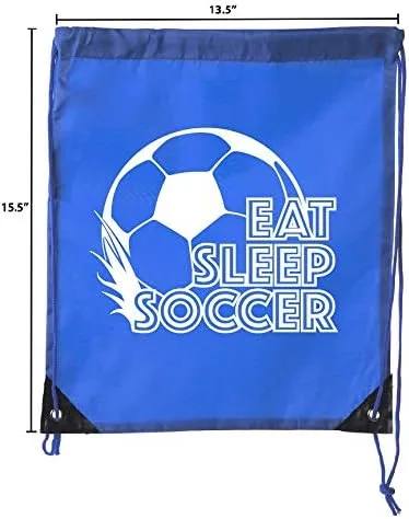 Miniatura 2 de Mato & Hash Recuerdos de fiesta de fútbol Mochilas de fútbol con cordón para fiestas de cumpleaños, eventos de equipo y mucho más